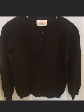 Crewcuts Black Button-Front Crewneck Cardigan